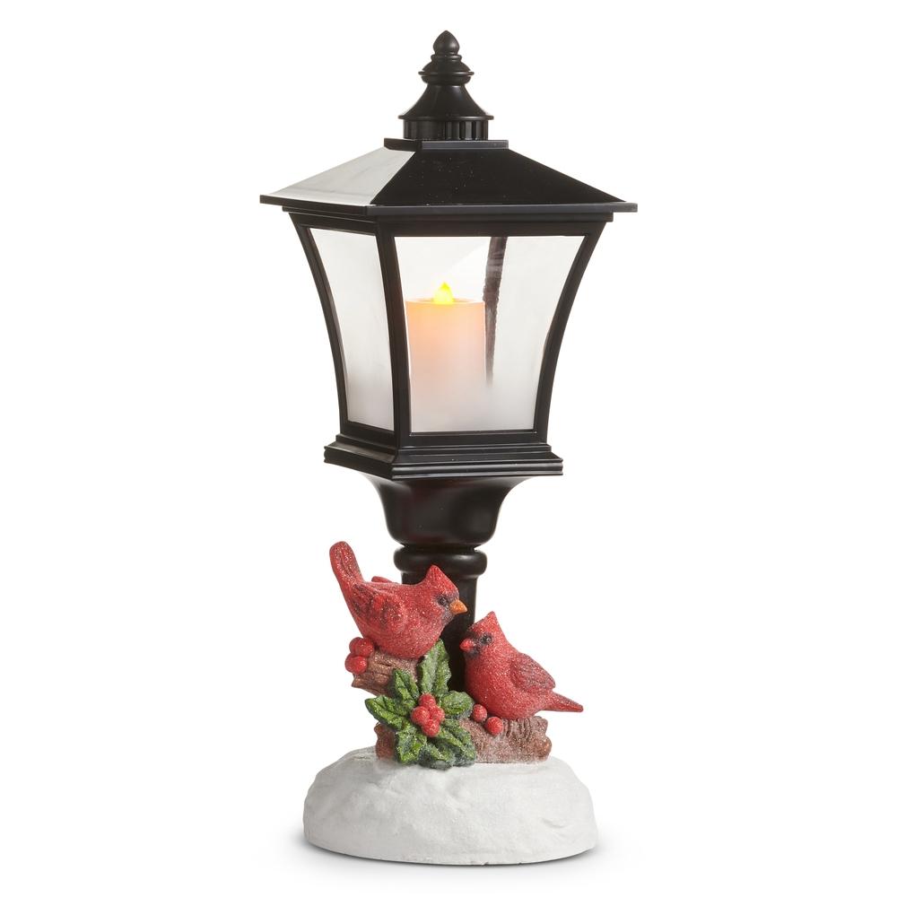 RAZ Imports 14.25" Cardinal with Lighted Candle Lamp Post