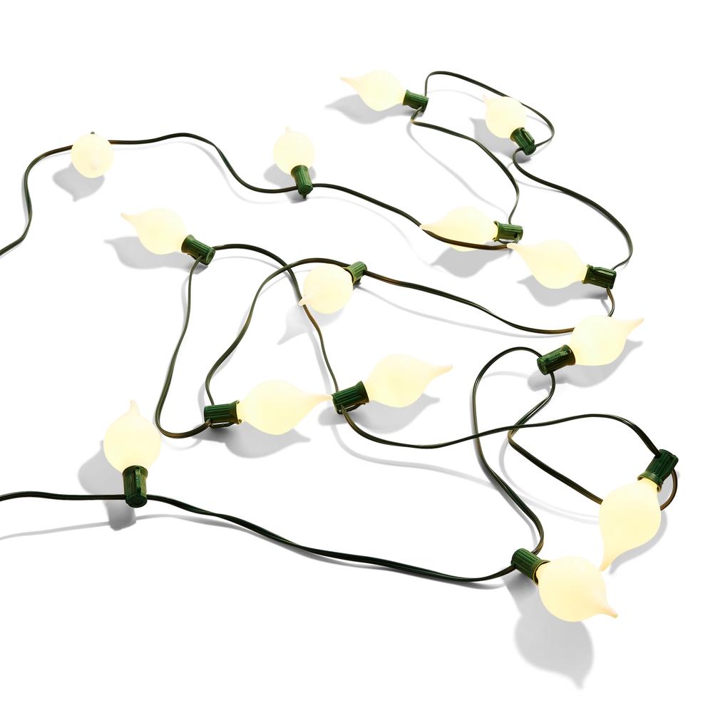 RAZ Imports 14' Connectable Matte White Kismet LED String Lights on Green Wire w/15 Whi