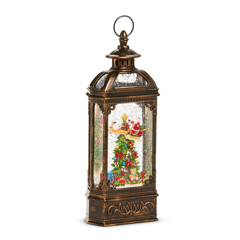RAZ Imports 14" Flying Santa Around Tree Musical Lighted Water Lantern