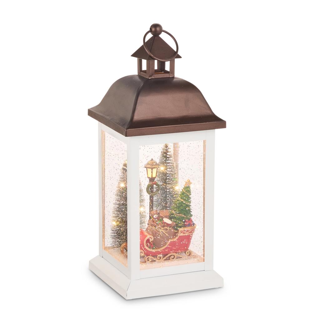 RAZ Imports 14" Lighted Toys in Sleigh Water Lantern