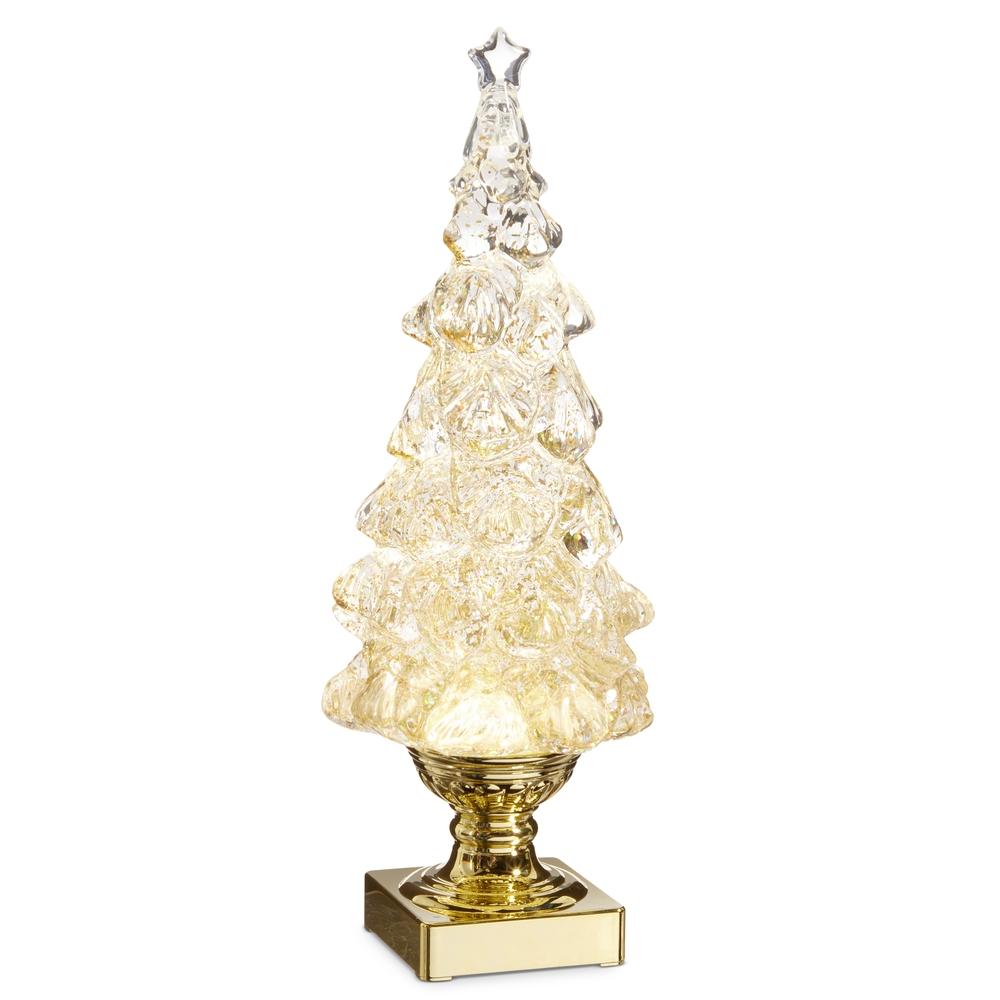 RAZ Imports 14" Lighted Tree with Gold Swirling Glitter
