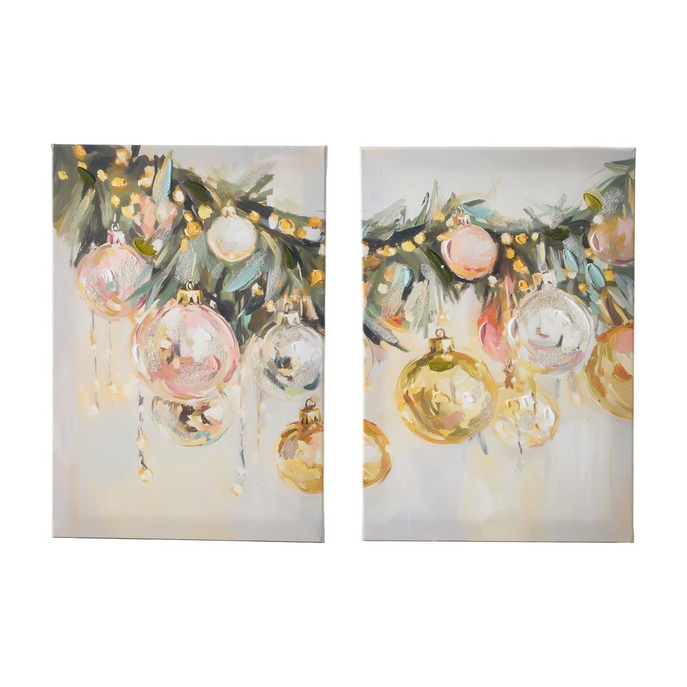 RAZ Imports 15.75" Twilight Tidings Garland Diptych Wall Art
