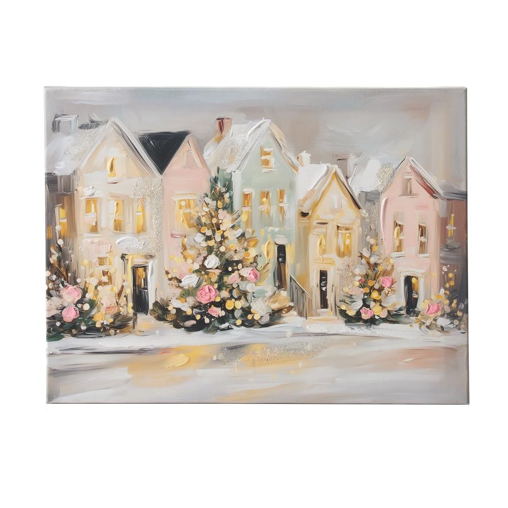 RAZ Imports 15.75" Twilight Tidings Village Wall Art