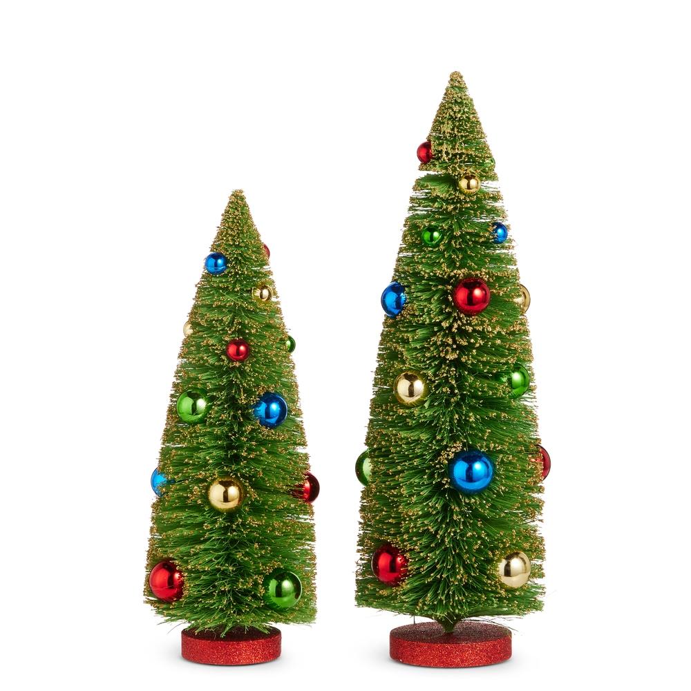 RAZ Imports 15" Bottle Brush Tree with Multicolor Ornaments