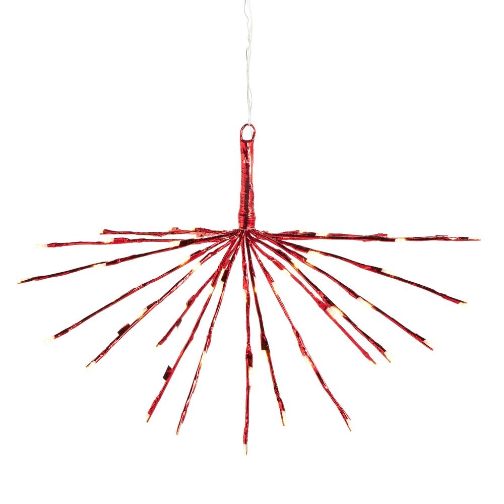 RAZ Imports 15" Red Starburst with 80 Warm White Steady and Twinkle Lights W/ Remote