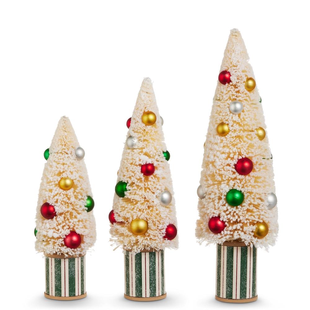 RAZ Imports 15" Yuletide Stripes Sisal Trees on Spools