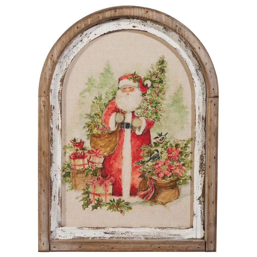 RAZ Imports 16.5" Watercolor Holiday Santa Framed Wall Art