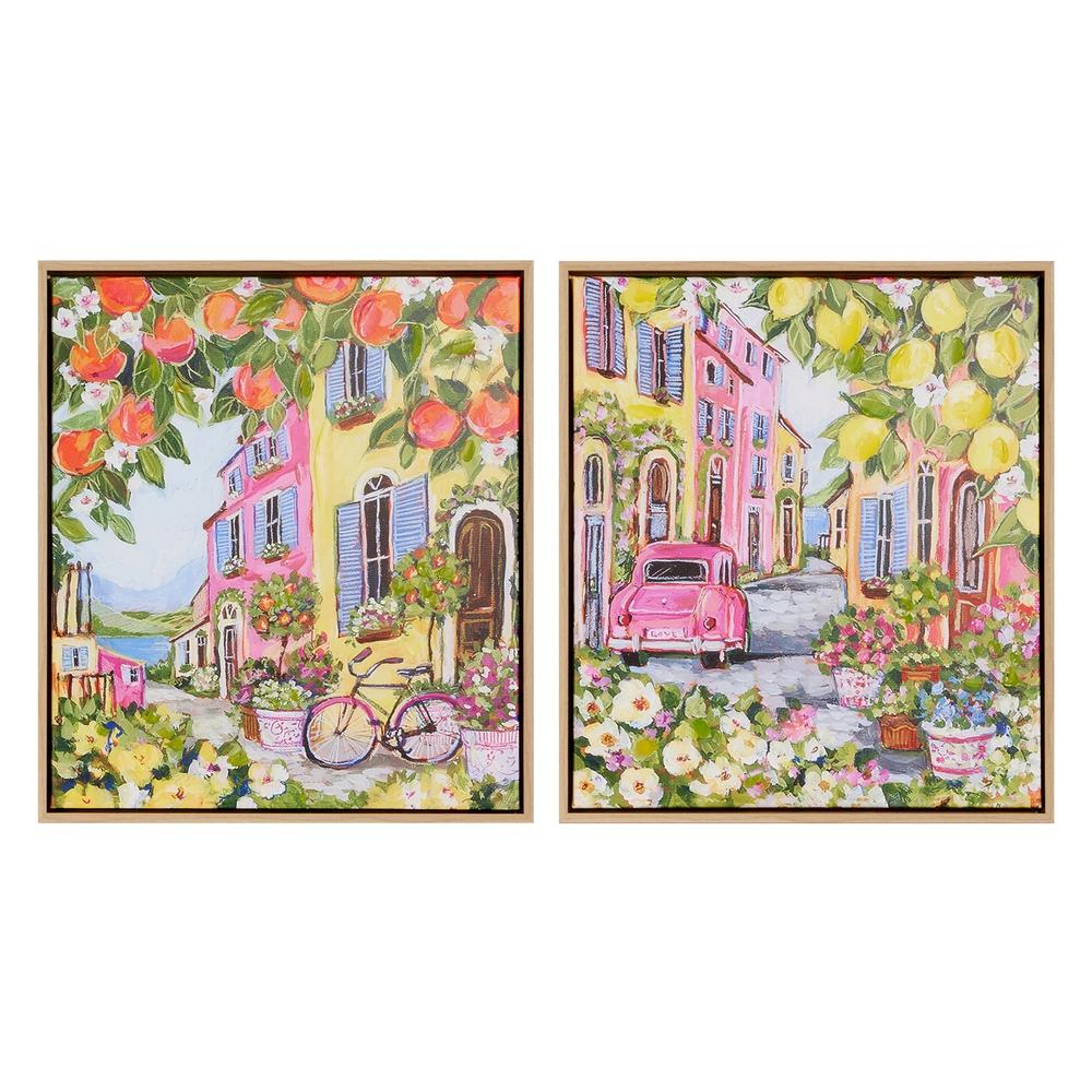 RAZ Imports 17.5" Blooming Boulevard Framed Canvas Wall Art
