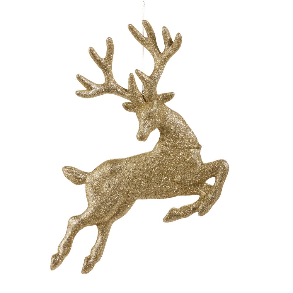RAZ Imports 17.5" Champagne Glitter Leaping Deer Ornament