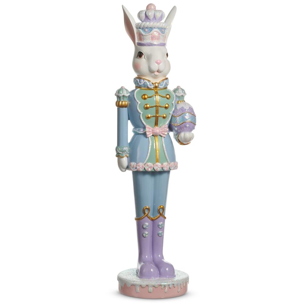 RAZ Imports 17.5" Frosted Easter Bunny Nutcracker with Egg