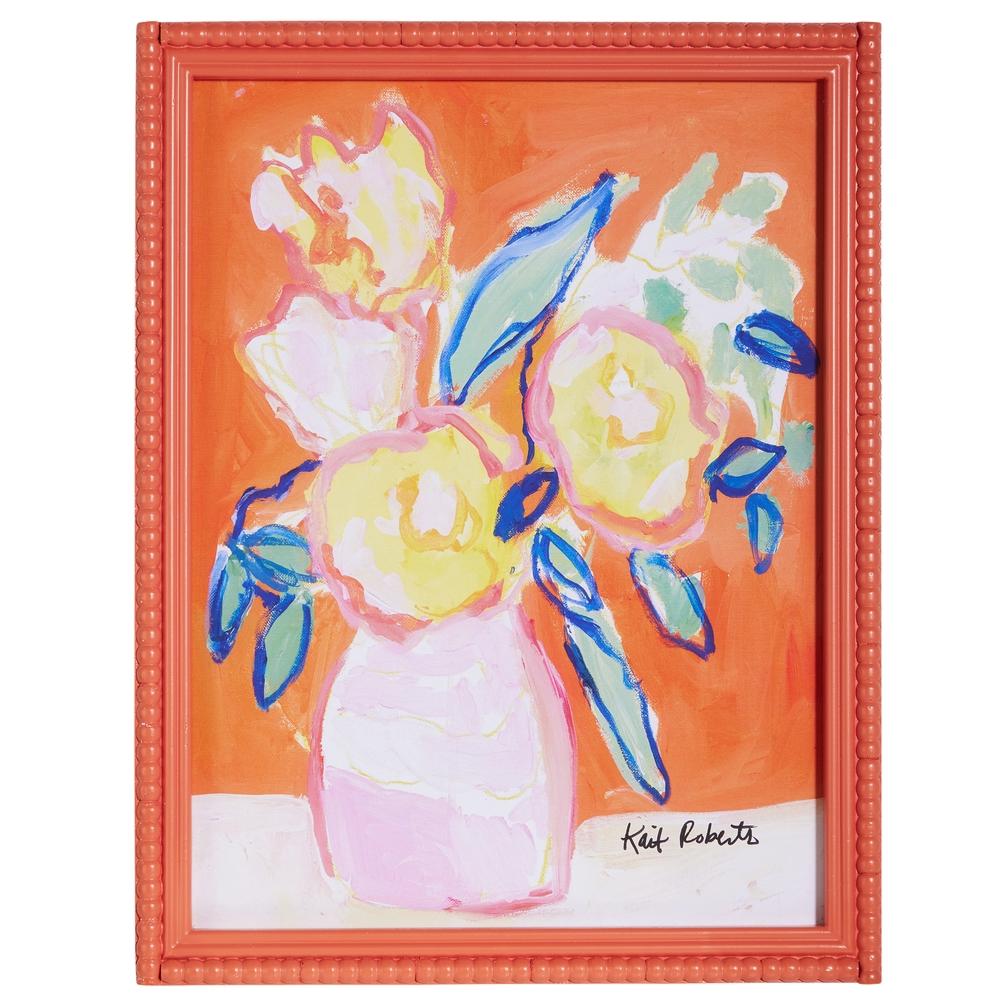 RAZ Imports 17.75" Tangerine Haze Beaded Framed Print