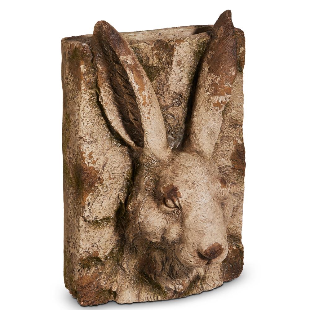 RAZ Imports 18.25" Bunny Concrete Finish Wall Container