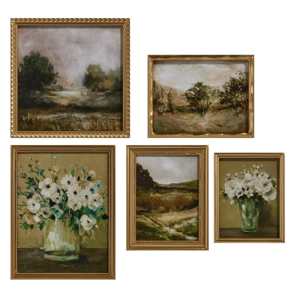 RAZ Imports 18" Landscape and Flower Framed Wall Art
