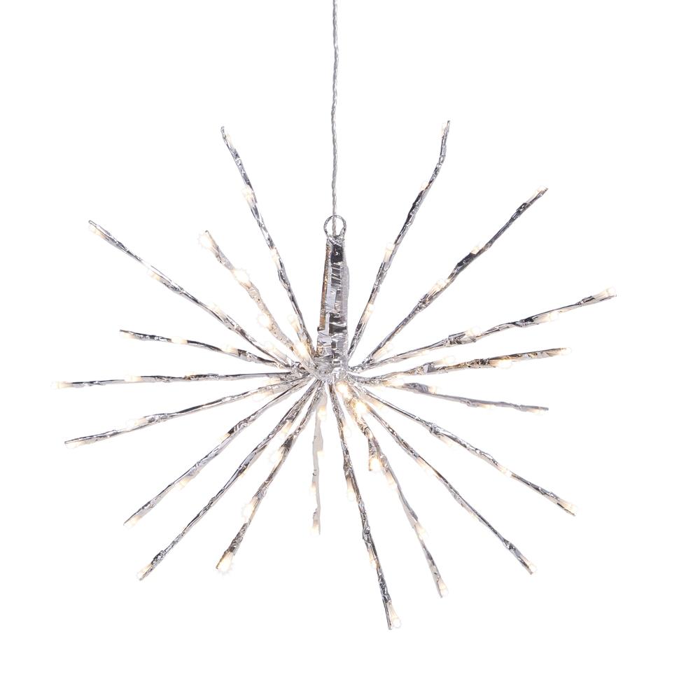 RAZ Imports 18" Silver Starburst with 80 Warm White Lights and Remote