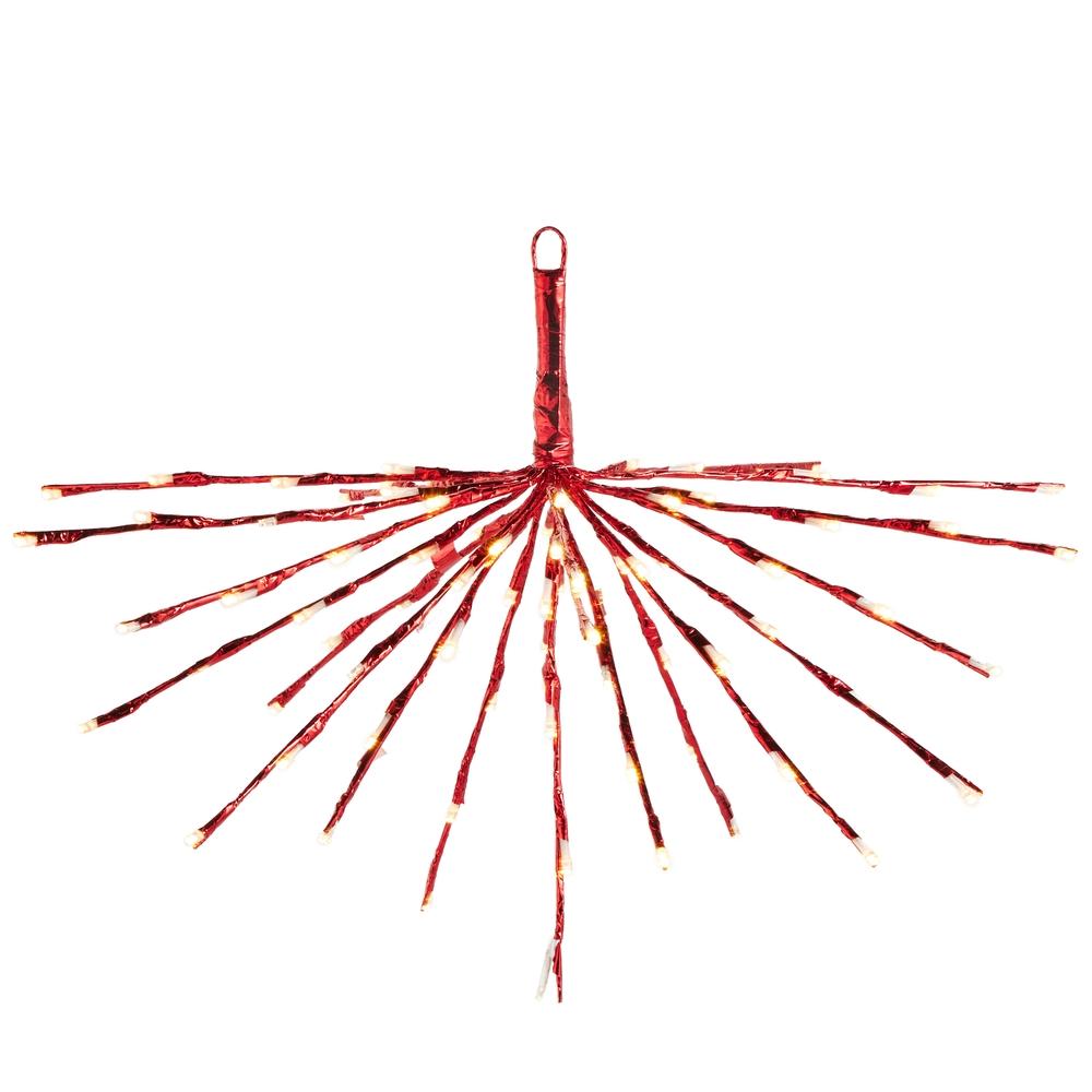 RAZ Imports 19.5" Red Starburst with 80 Warm White Steady and Twinkle Lights W/ Remote