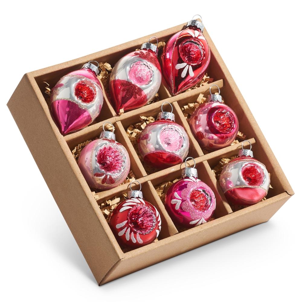 RAZ Imports 2.75" Box of Vintage Reflector Ornaments