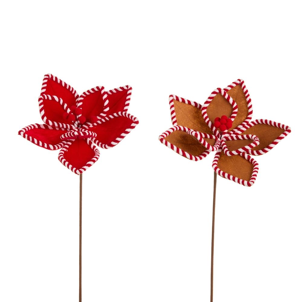 RAZ Imports 21" Gingerbread and Peppermint Poinsettias