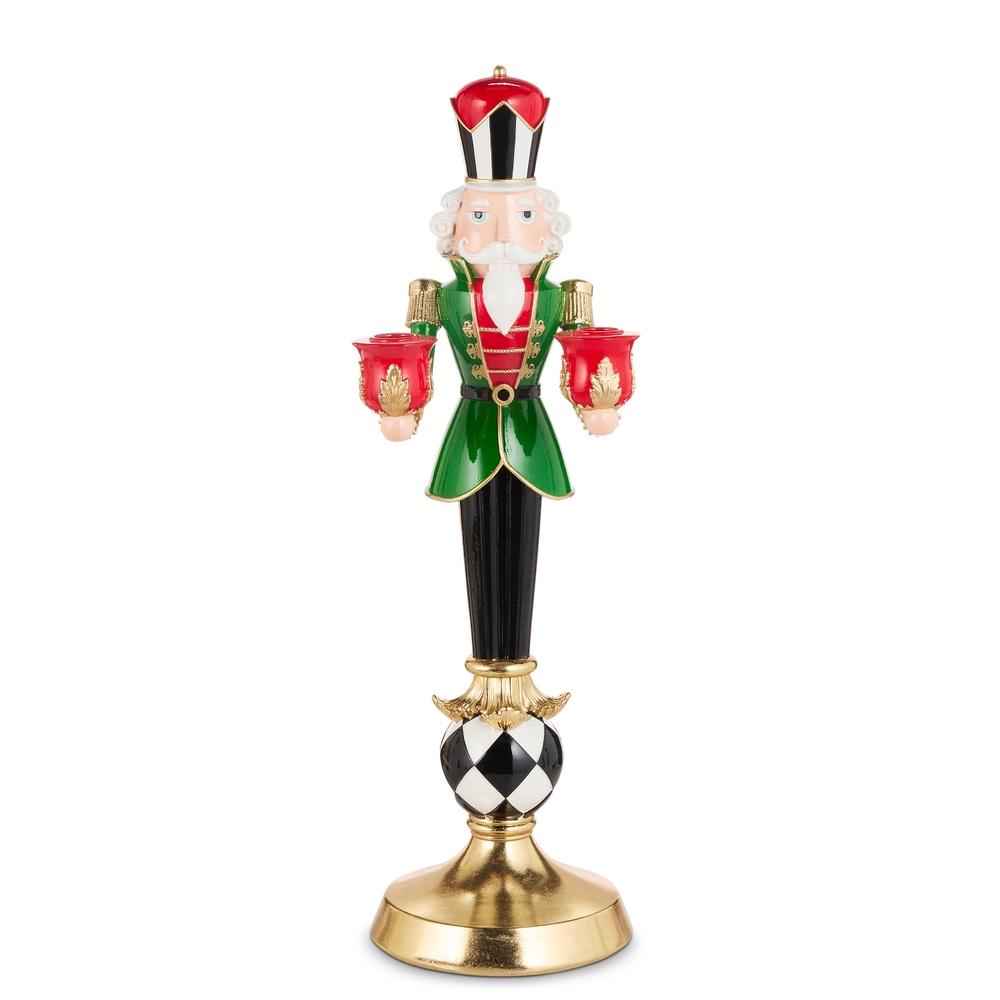 RAZ Imports 21" Nutcracker Candle Holder on Harlequin Base