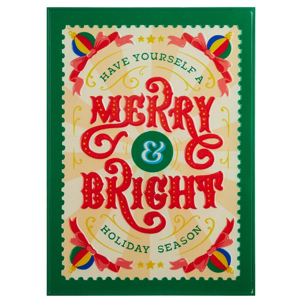 RAZ Imports 22" Merry and Bright Ticket Stub Wall Art