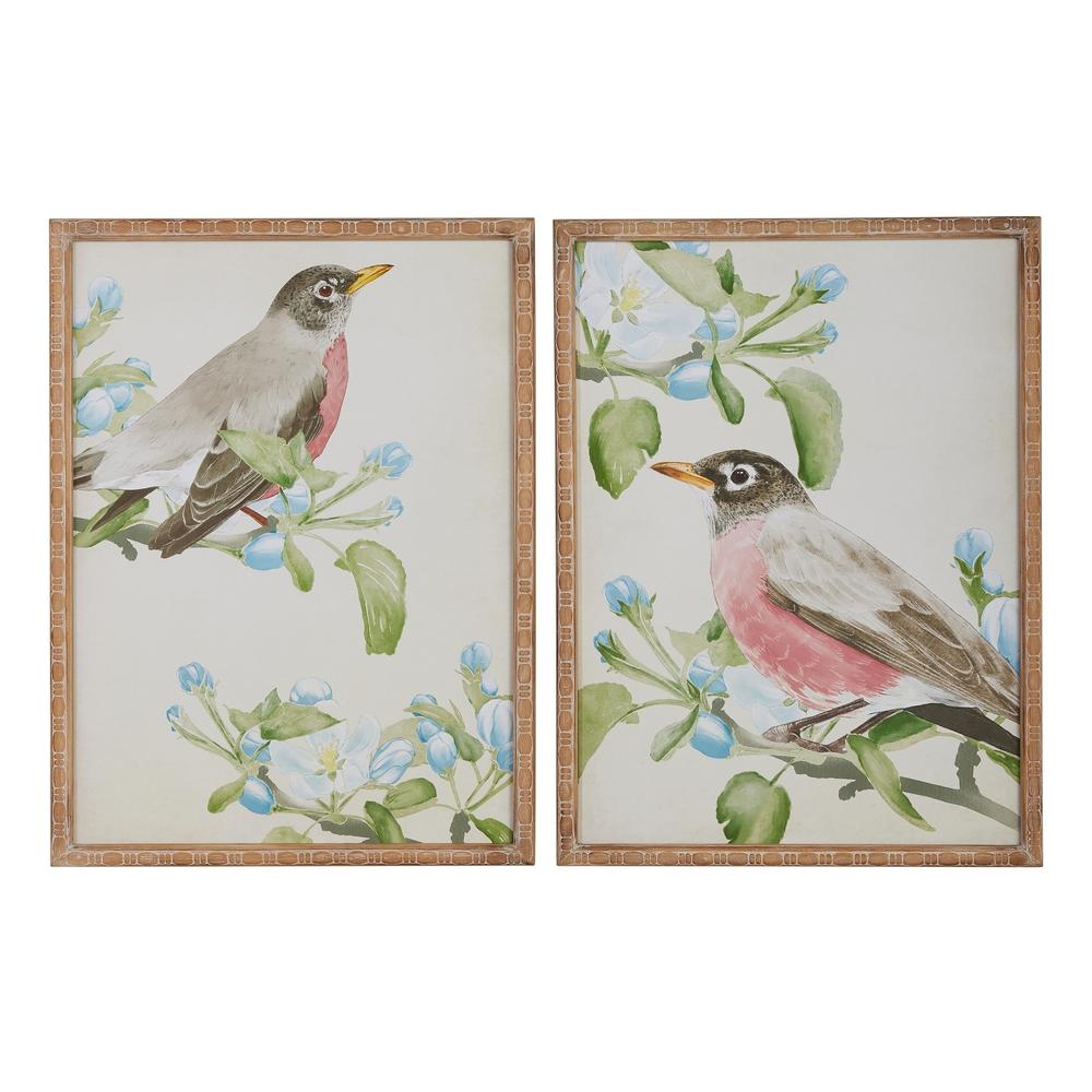 RAZ Imports 23.5" Robin on Apple Blossom Branch Framed Wall Art