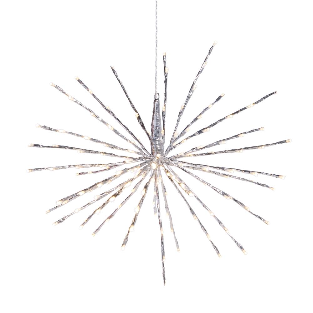 RAZ Imports 23" Silver Starburst with 150 Warm White Lights and Remote