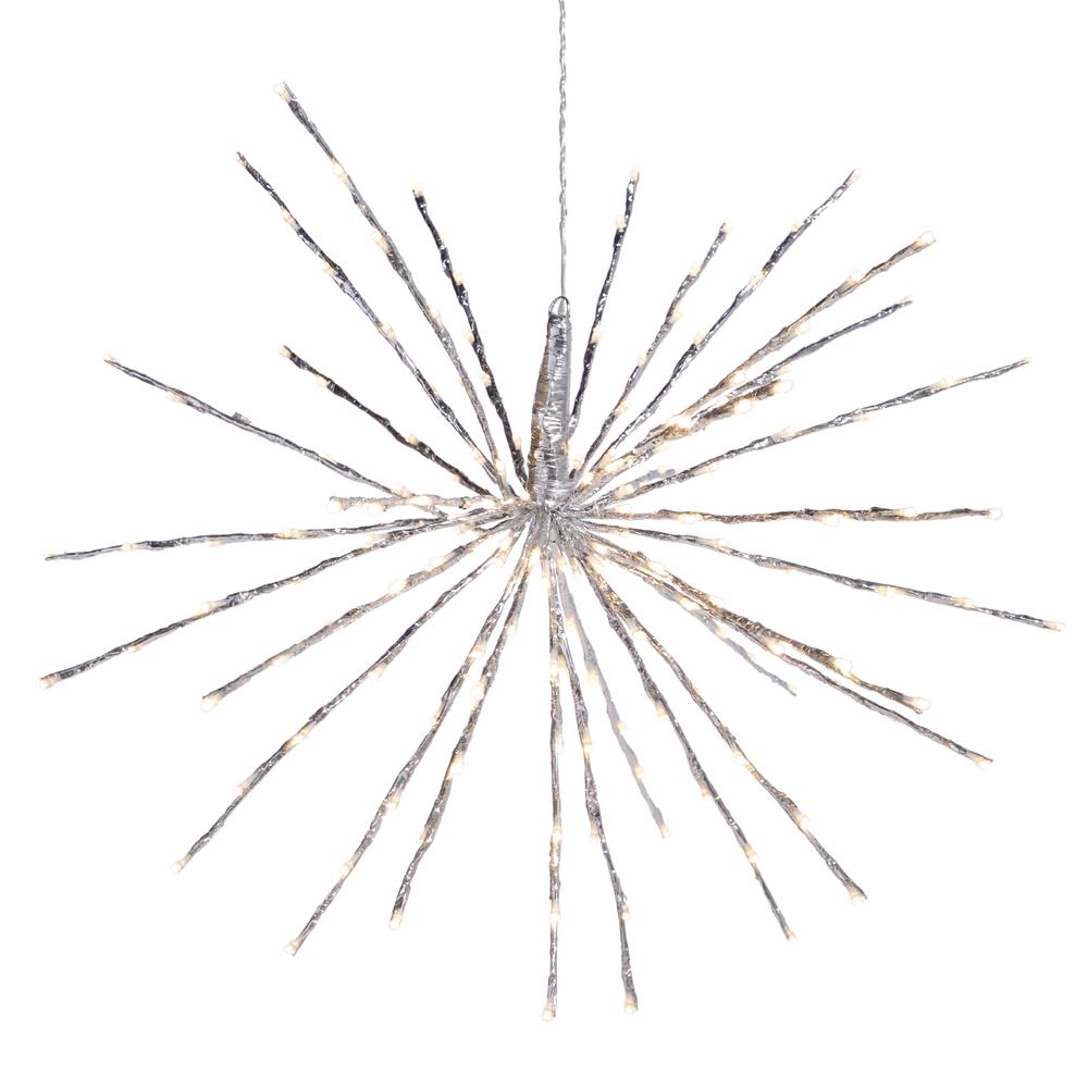 RAZ Imports 28" Silver Starburst with 180 Warm White Lights and Remote