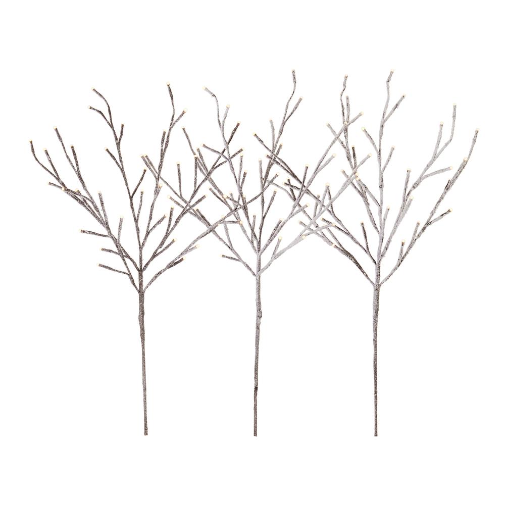 RAZ Imports 28" Snowy Brown Lighted Connected Branch w/108 White Lights