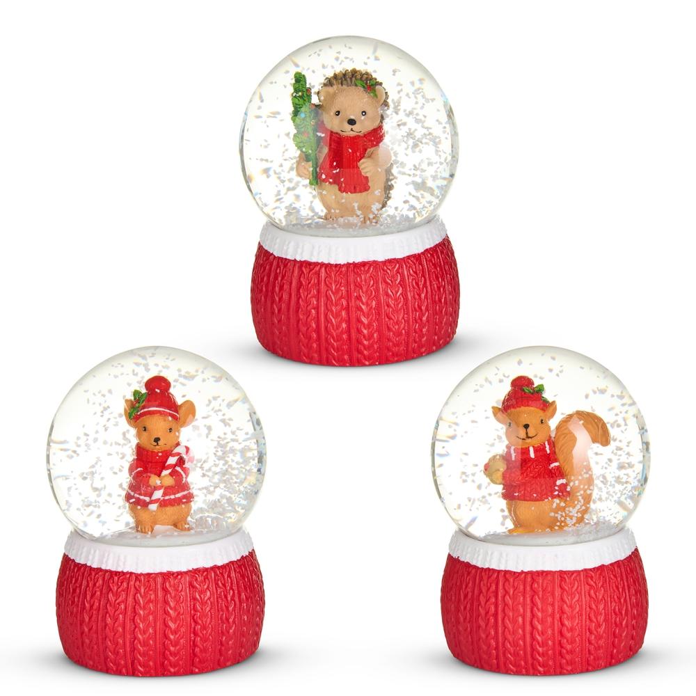RAZ Imports 3.5" Cozy Critter Christmas Mini Water Globe
