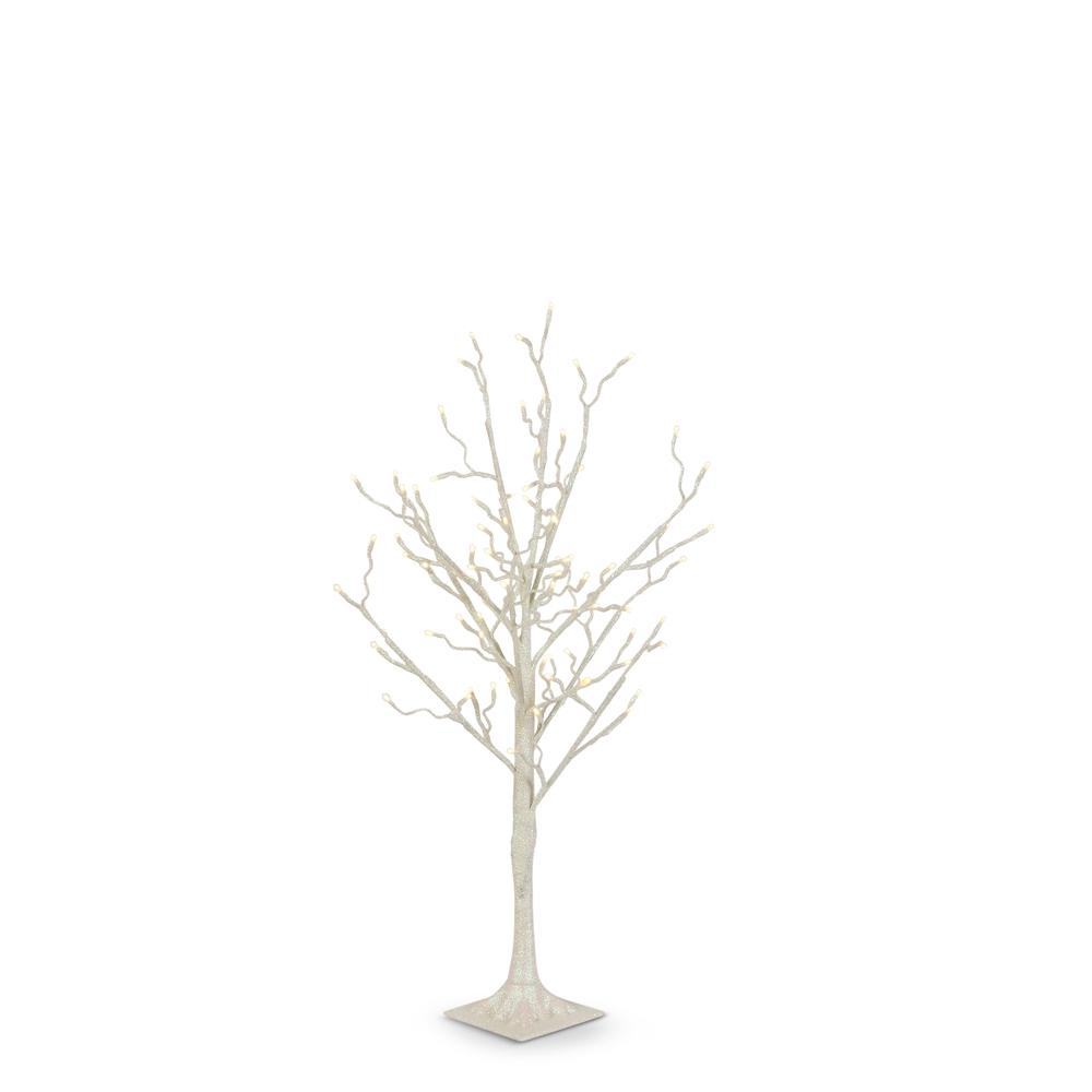 RAZ Imports 3.5' White Iridescent Glitter Lighted Tree