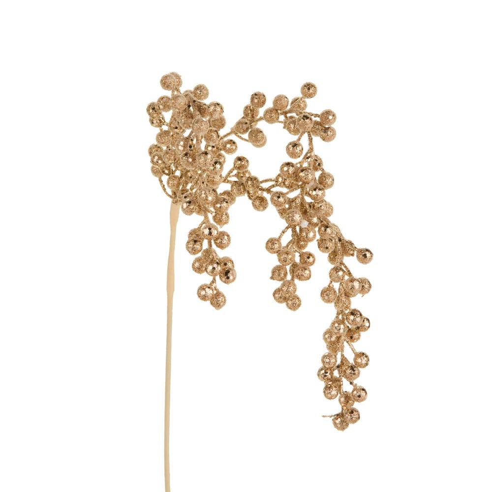 RAZ Imports 31" Platinum Glitter Hanging Berry Spray