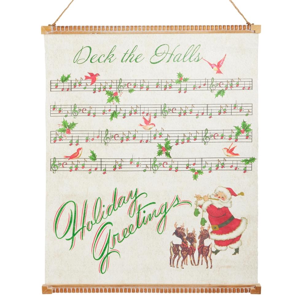 RAZ Imports 32.5" Santa's Choir Sheet Music Tapestry