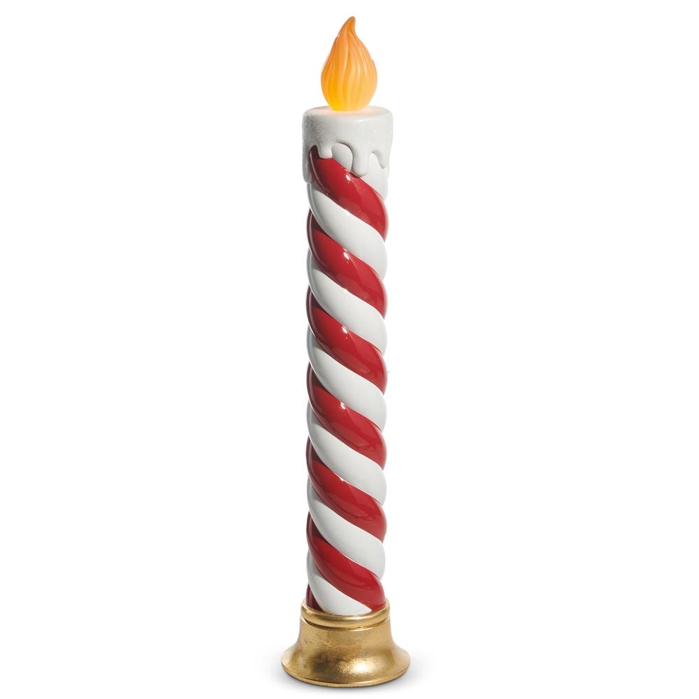 RAZ Imports 38" Red and White Swirl Battery Operated Candle