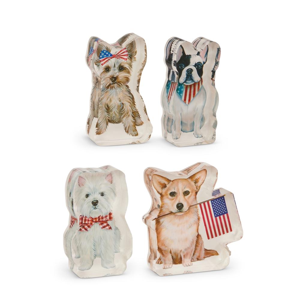 RAZ Imports 4.5" Patriotic Pup Acrylic Block Cut Out