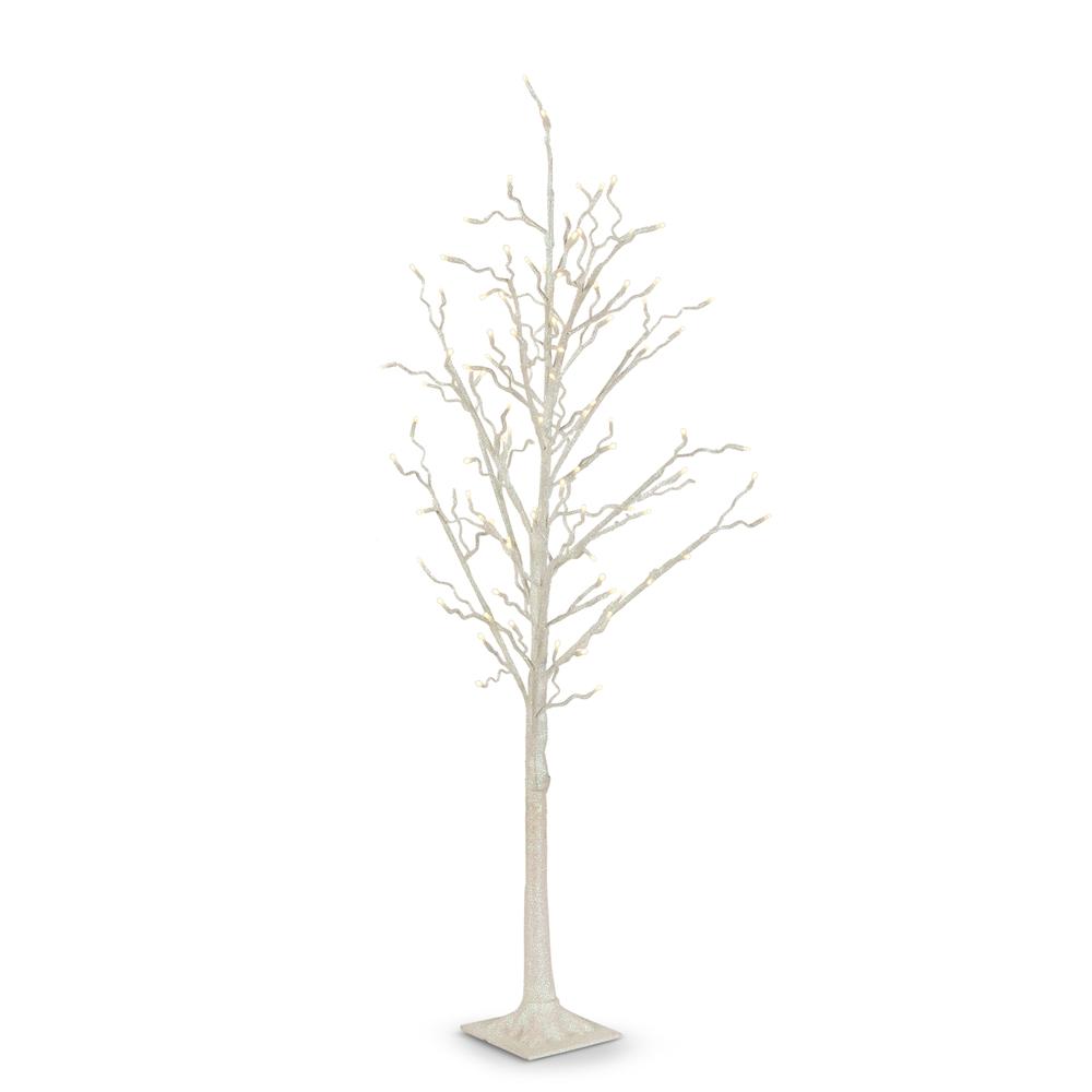 RAZ Imports 4.5' White Iridescent Glitter Lighted Tree