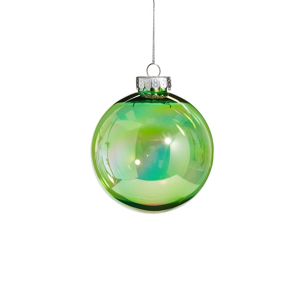 RAZ Imports 4" Bright Green Seamless Iridescent Ball