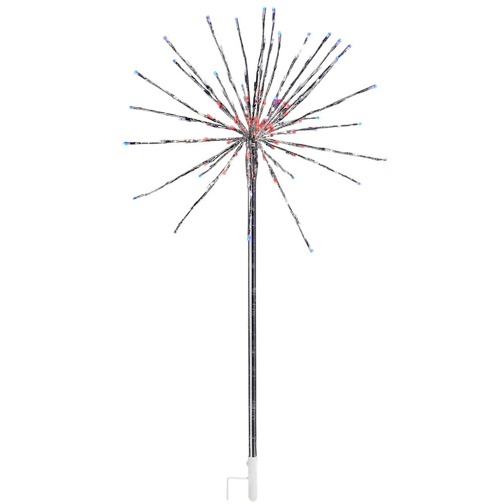 RAZ Imports 4' Silver Starburst with Red White and Blue Lights Stake