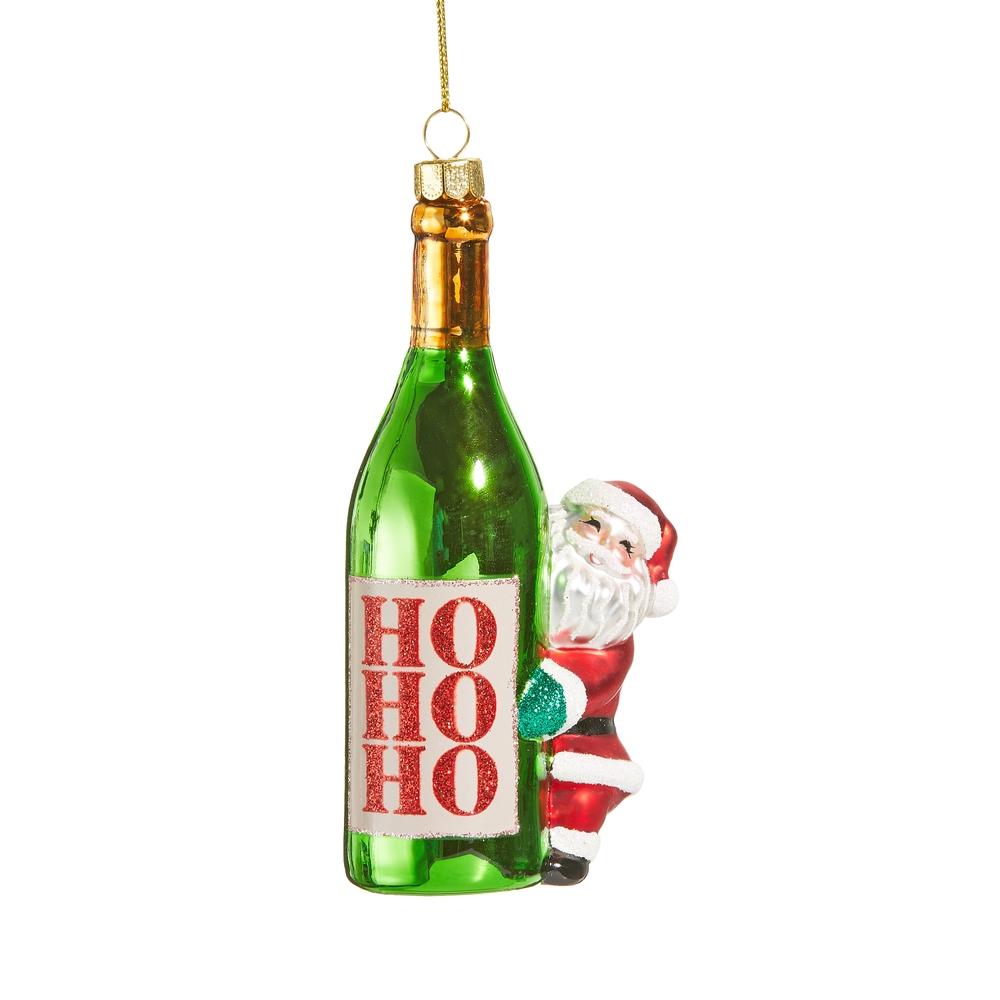 RAZ Imports 5.25" Bottled Christmas Cheer Glass Ornament
