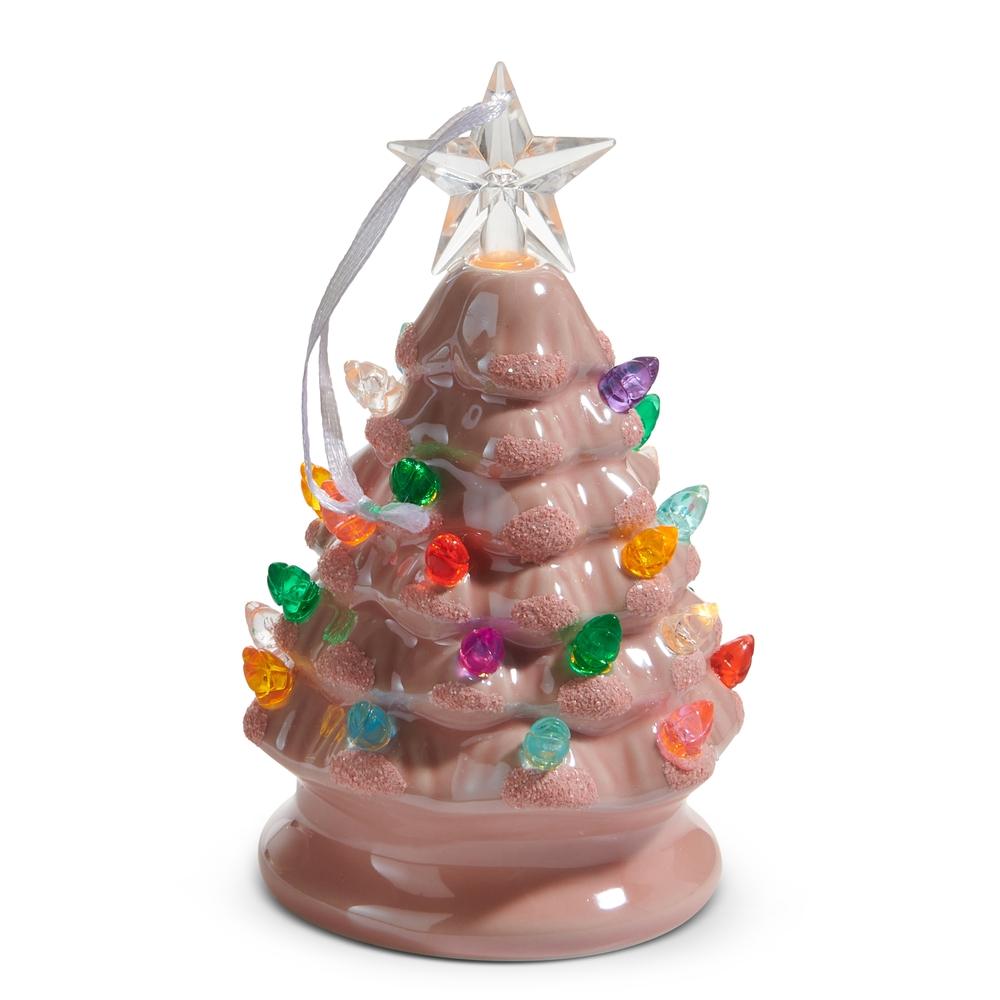 RAZ Imports 5.25" Lighted Pink Vintage Tree Ornament