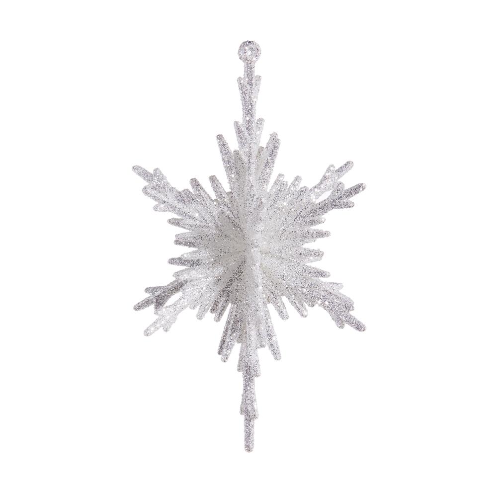RAZ Imports 5.5" Glittered Silver Snowflake Ornament