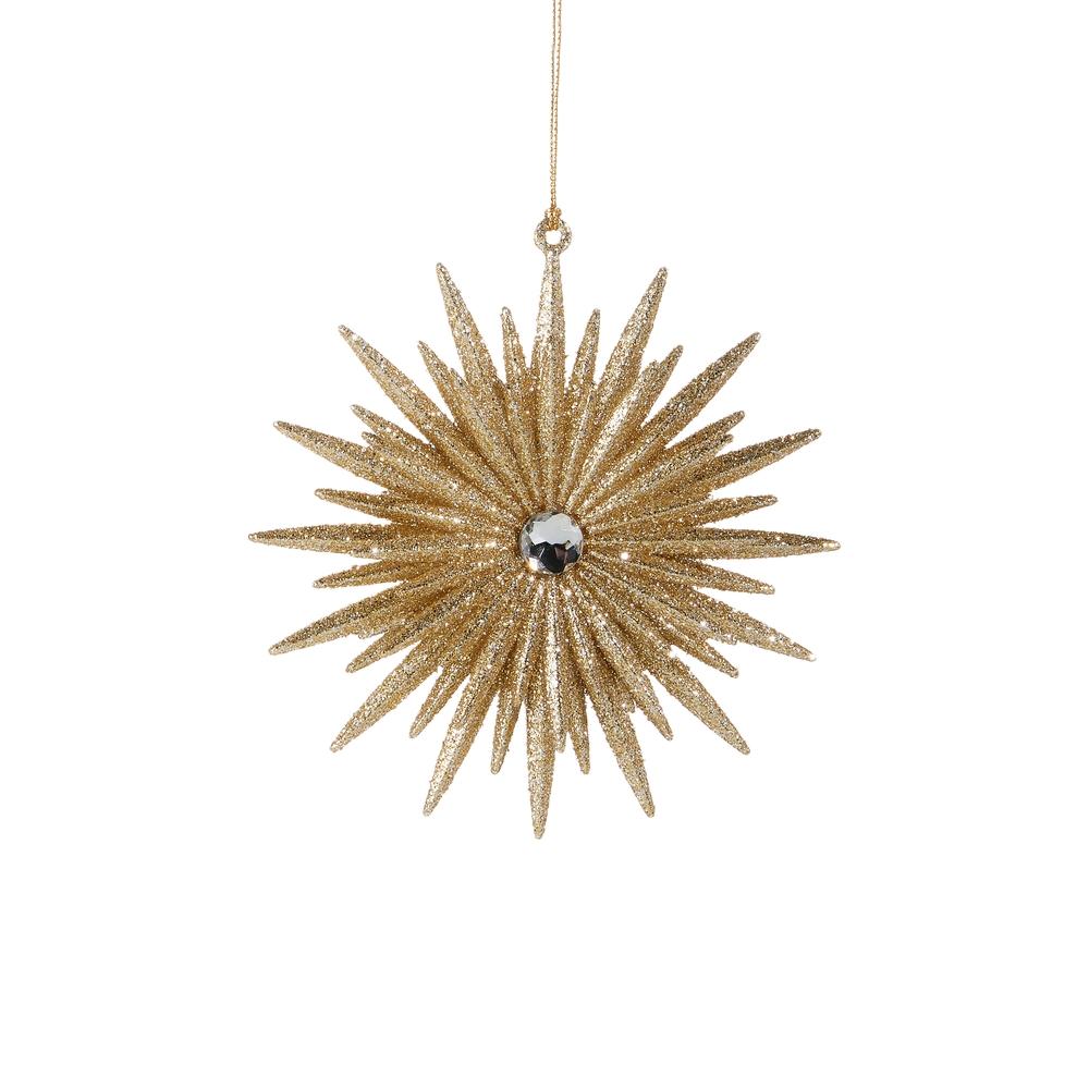 RAZ Imports 5" Champagne Glittered Starburst Ornament