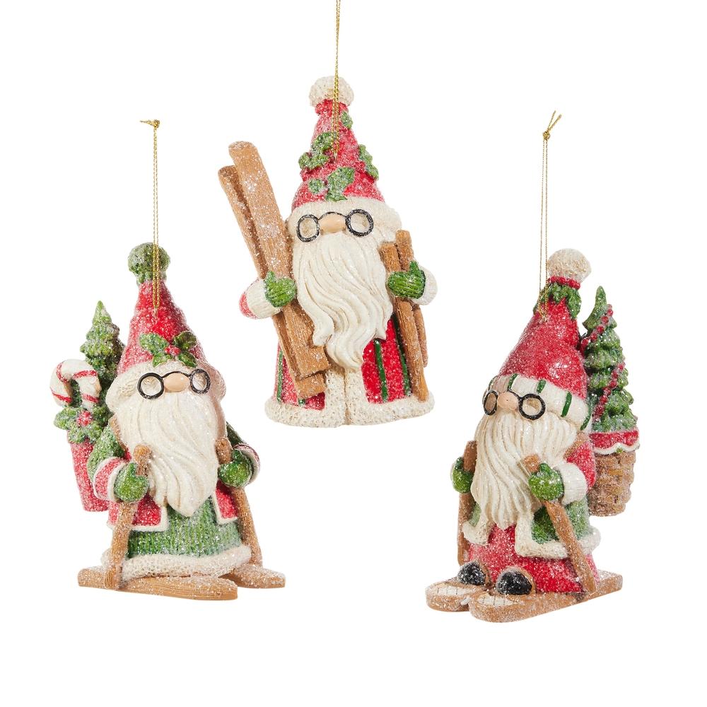 RAZ Imports 5" Holly-Day Skiing Santa Gnome Ornament
