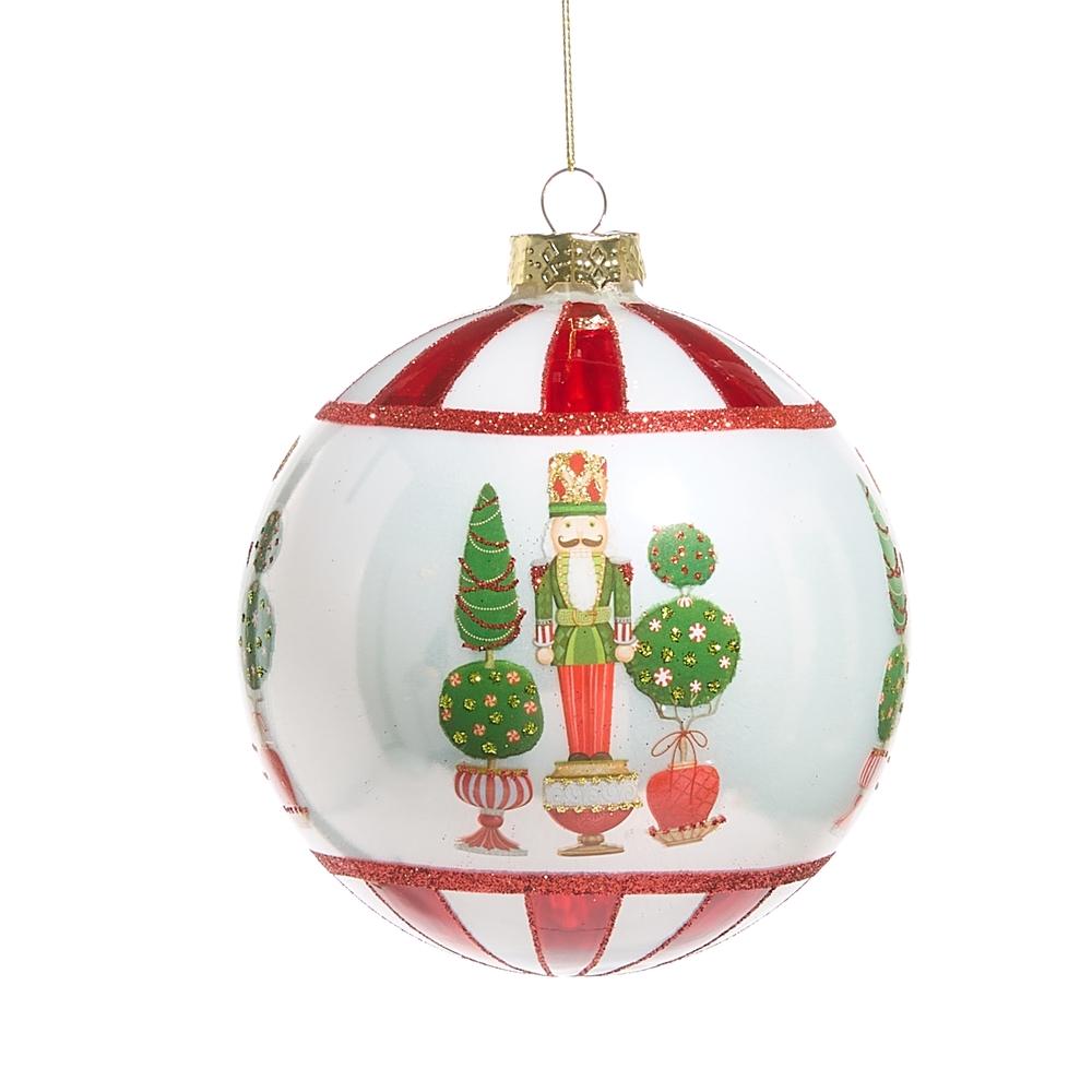 RAZ Imports 5" Merry Topiary and Nutcracker Ball Ornament