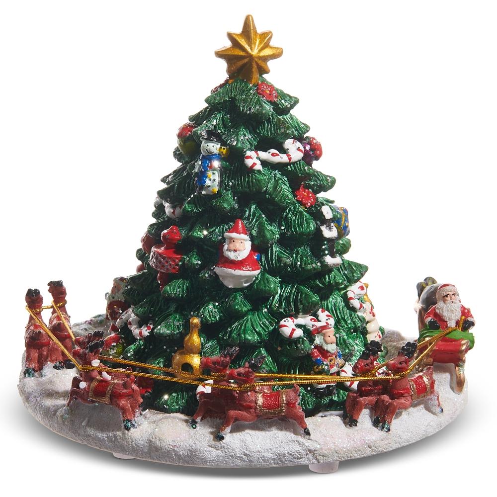 RAZ Imports 6.25" Animated and Musical Santa Around the Tree