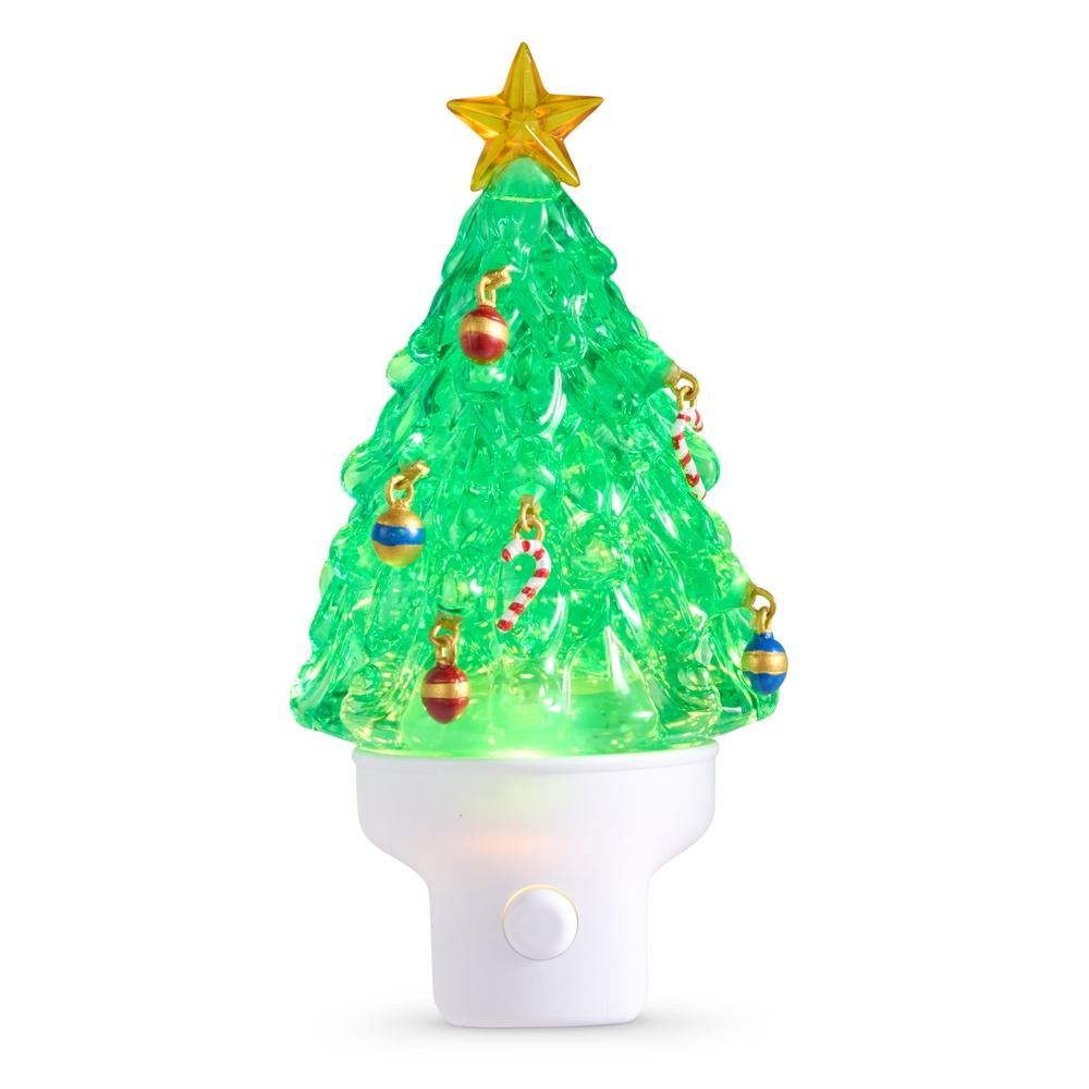 RAZ Imports 6.5" Swirling Glitter Christmas Tree Night Light