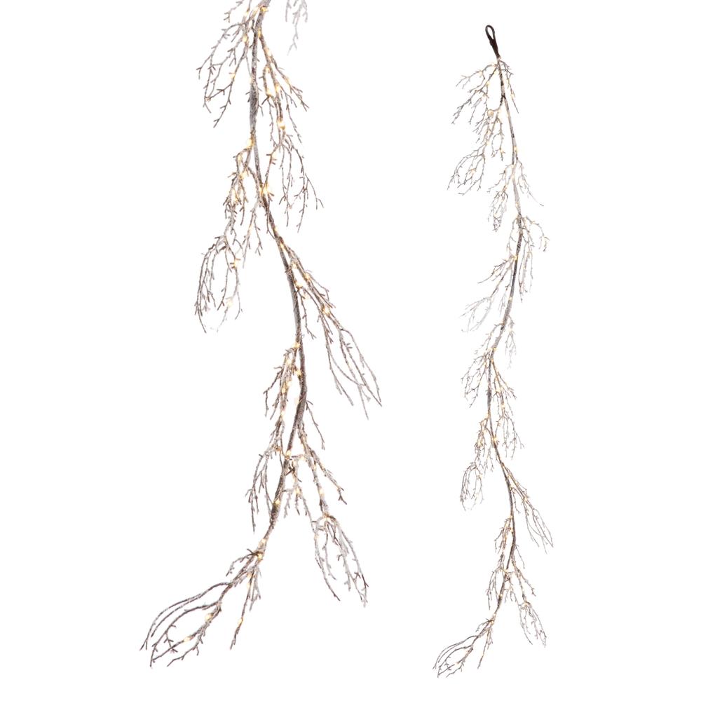 RAZ Imports 6' Snowy Branch Garland with Fairy Lights