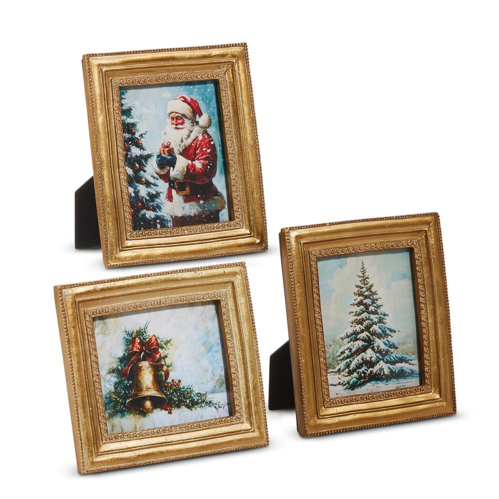 RAZ Imports 6" Traditional Winter Holiday Scene Framed Art