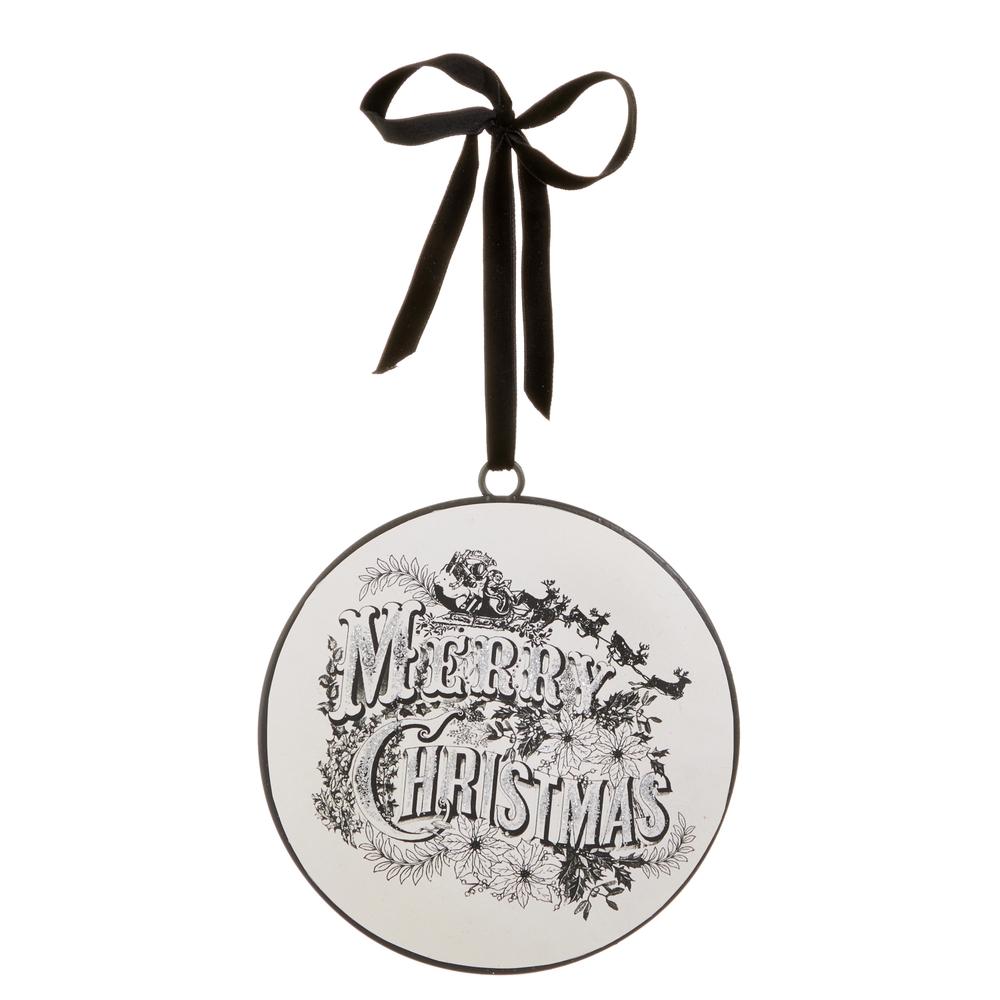 RAZ Imports 6" Vintage Merry Christmas Disc Ornament