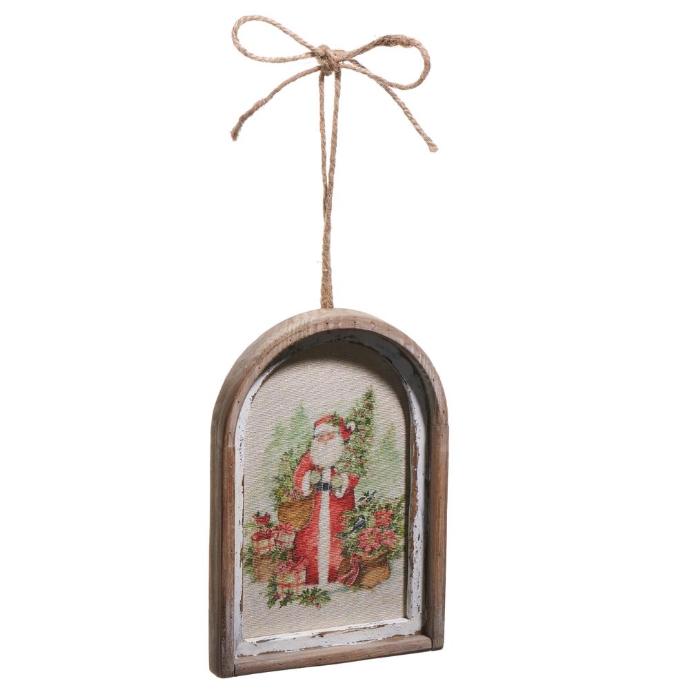 RAZ Imports 7.5" Watercolor Holiday Santa Framed Ornament