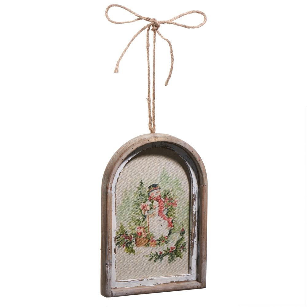 RAZ Imports 7.5" Watercolor Holiday Snowman Framed Ornament