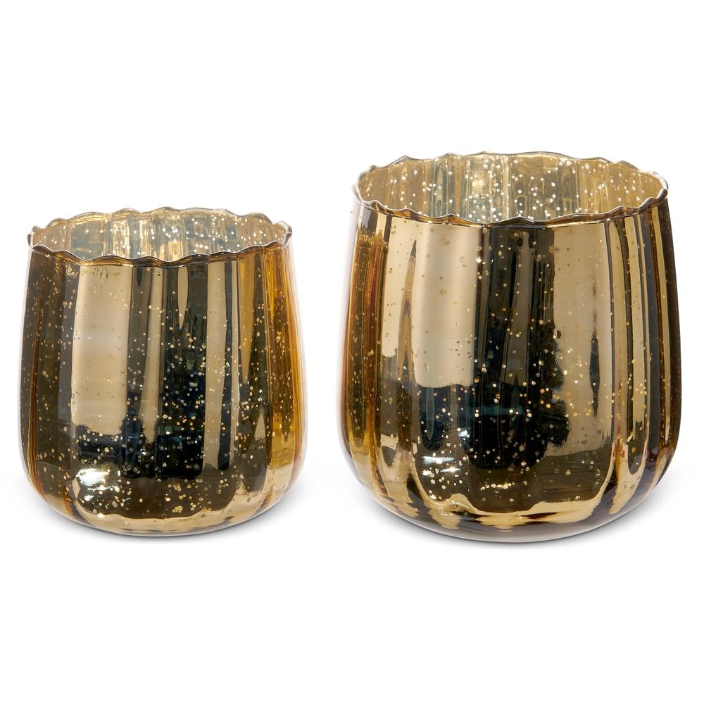 RAZ Imports 7" Bronze Mercury Glass Decorative Containers